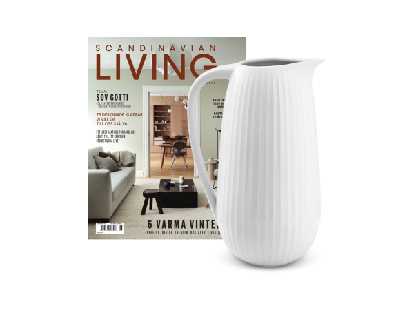 Kähler Hammershøi-kanna och 3 nr. av Scandinavian Living